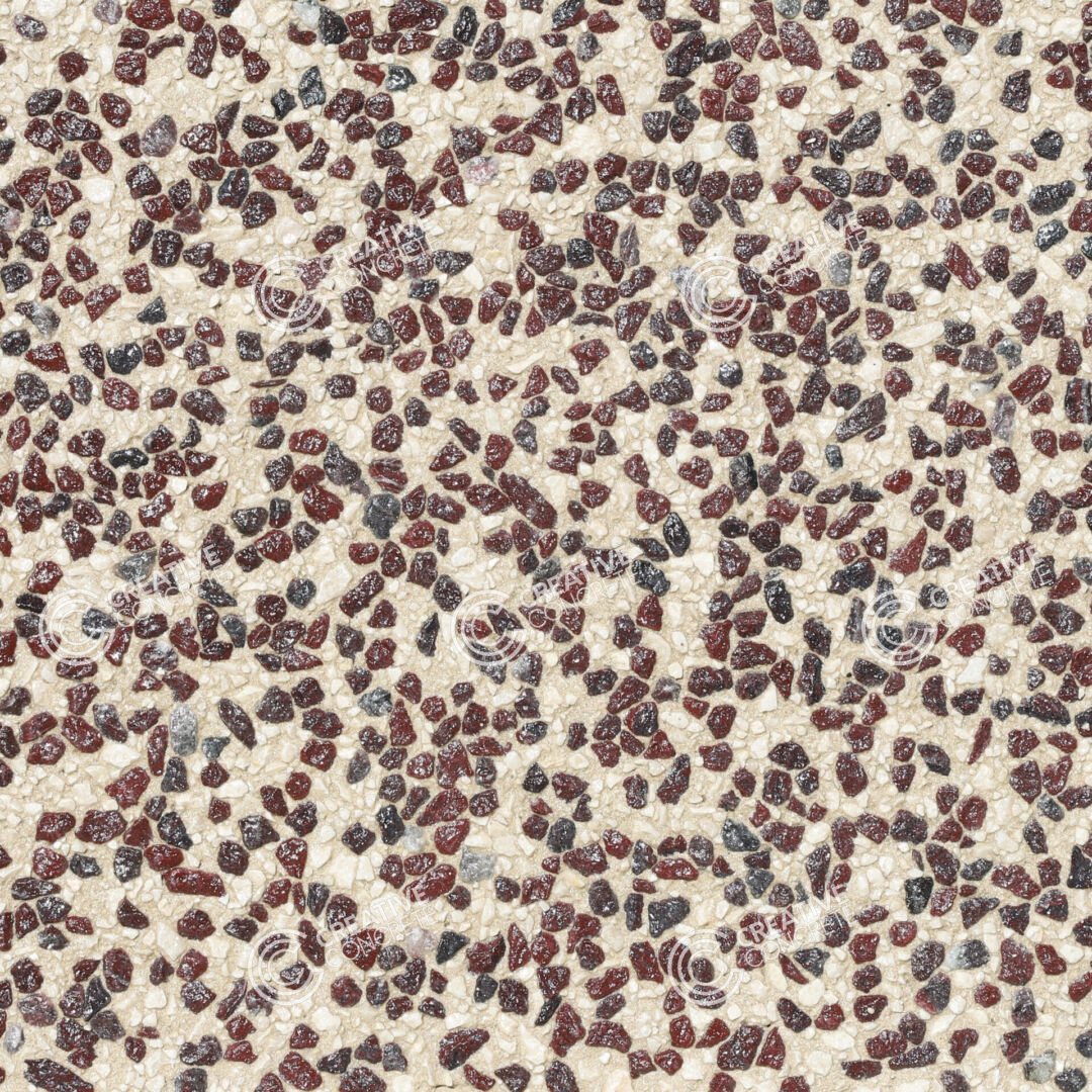 Maroon Marble PaveCrete 500: 305 Adobe Buff (W)- Exposed Aggregate Samples CCC